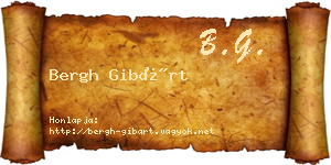 Bergh Gibárt névjegykártya